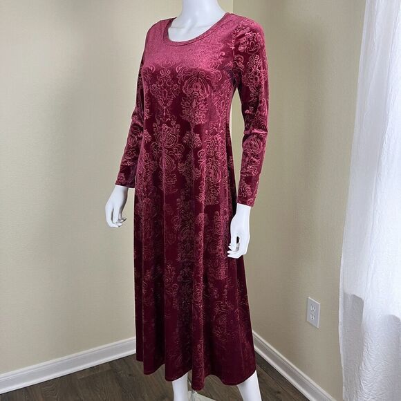 Soft Surroundings Womens Size XS Petite Santiago Embossed Velvet Maxi Dress Boho - Picture 8 of 17